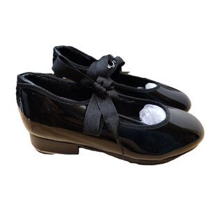 Capezio Tap Shoes Girls Size 4 Black Dance